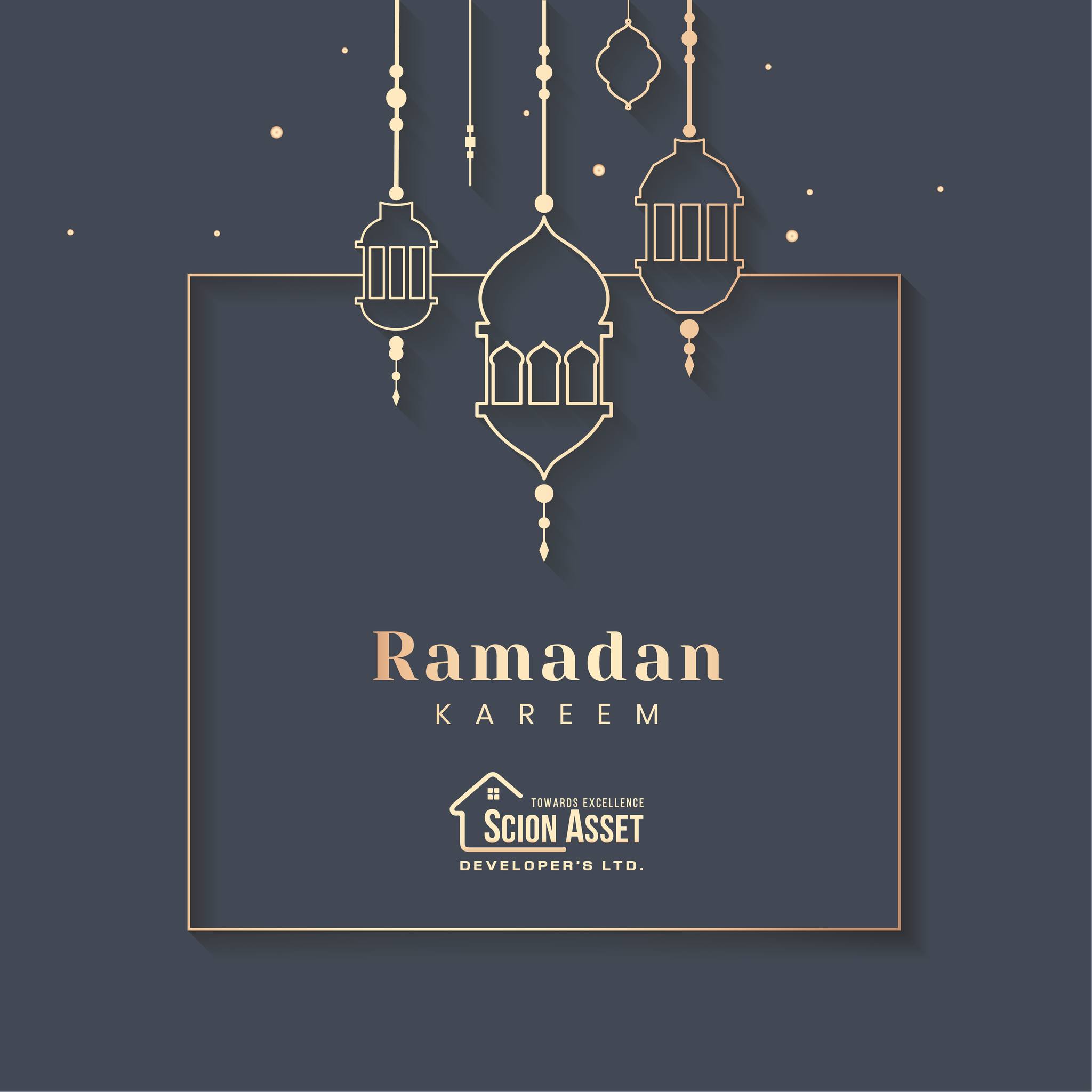 Religious Ramadan Kareem Islamic festival celebration card design vector